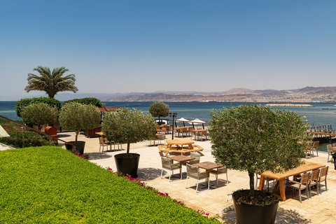 Aqaba Jordan — Red Sea coast with coral reefs and mountains Jordanian only seaport