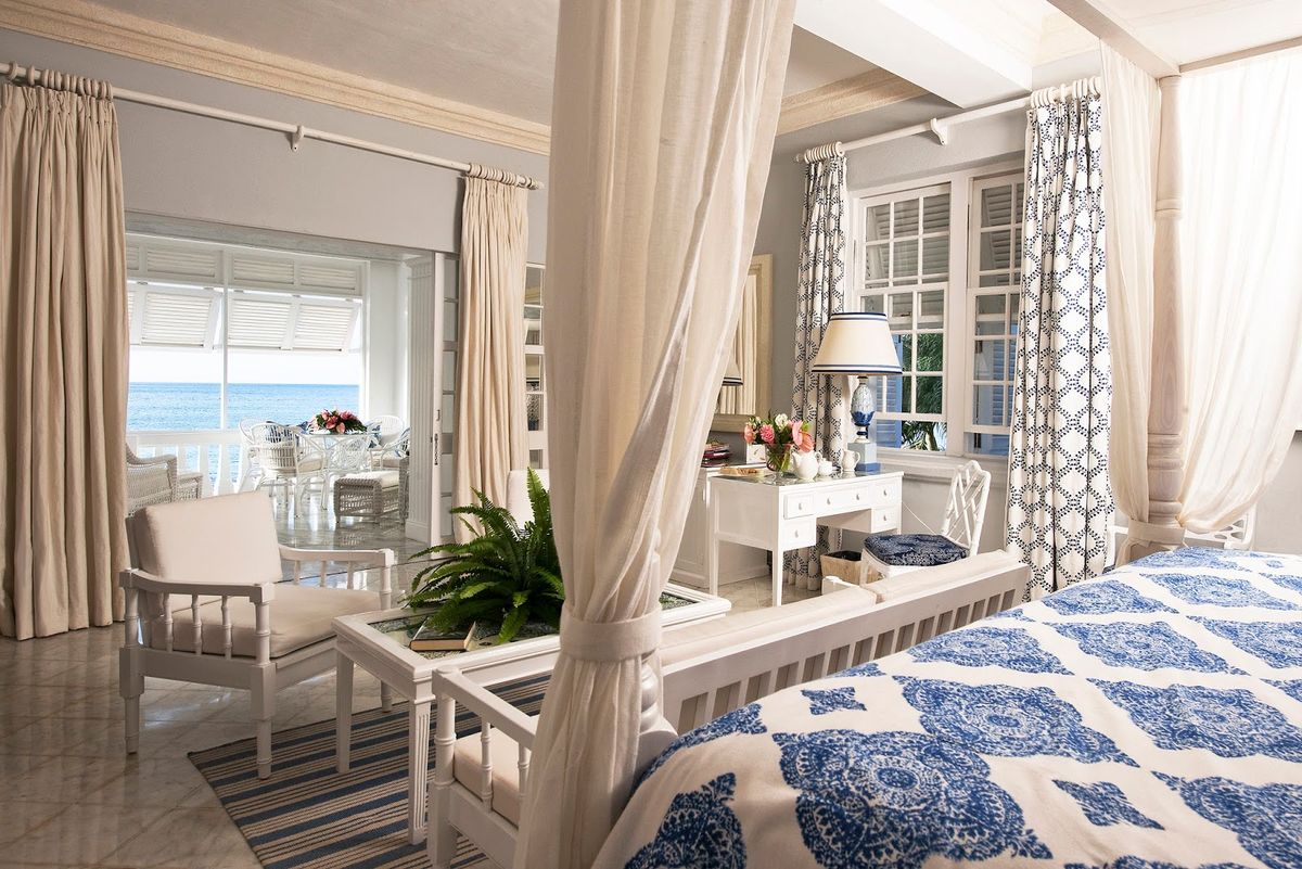 Barbados west coast beach with palm trees and turquoise Caribbean Sea — Platinum Coast luxury, easternmost Caribbean island
