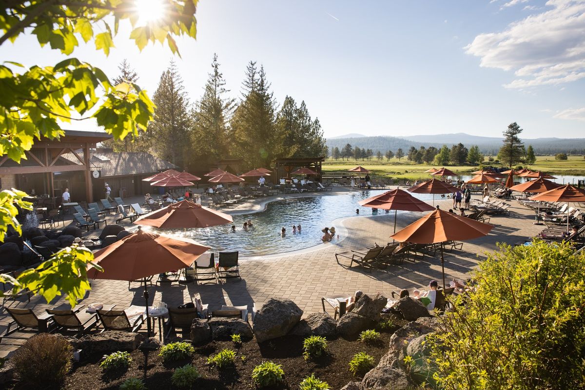 Brasada Ranch Powell Butte Oregon — high desert luxury cabin with Cascade Mountains panorama