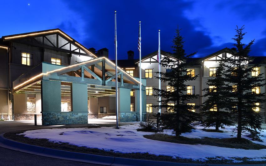River Rock Lodge — boutique inn in Town Center Big Sky with stone fireplace and mountain views
