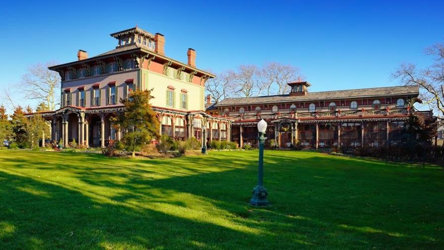 The Chalfonte Hotel — 1876 wooden Victorian hotel with wraparound veranda on Howard Street, Cape May