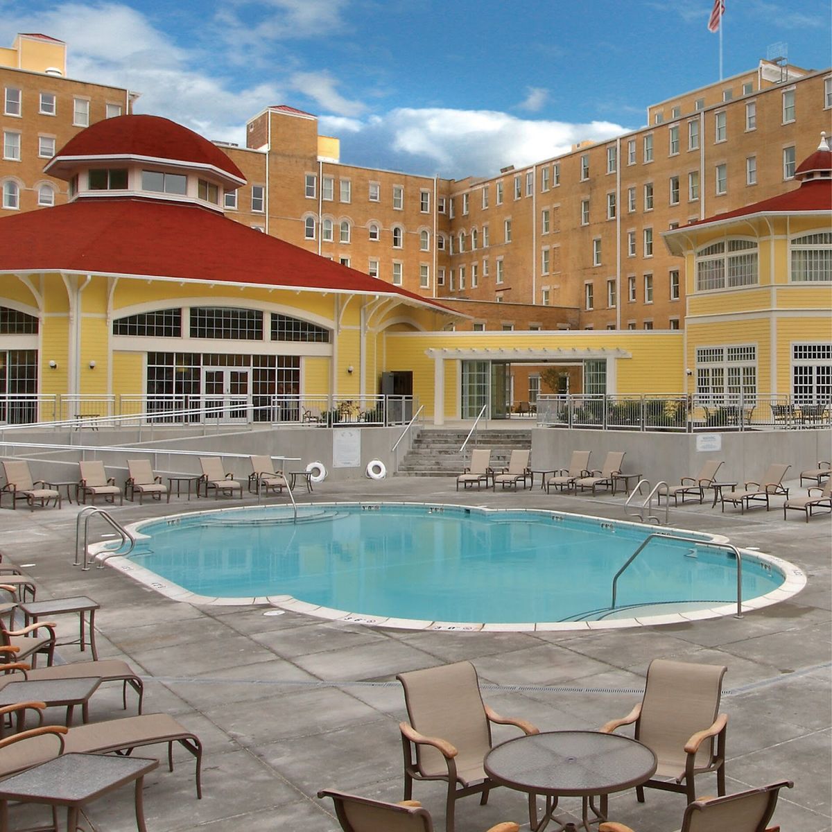 West Baden Springs Hotel atrium — the 200-foot domed rotunda restored to its 1902 grandeur, French Lick Indiana