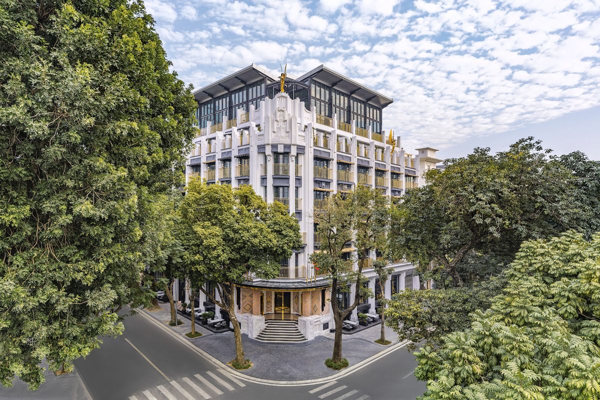 Hanoi Vietnam — Old Quarter streets and French colonial architecture, capital of Vietnam