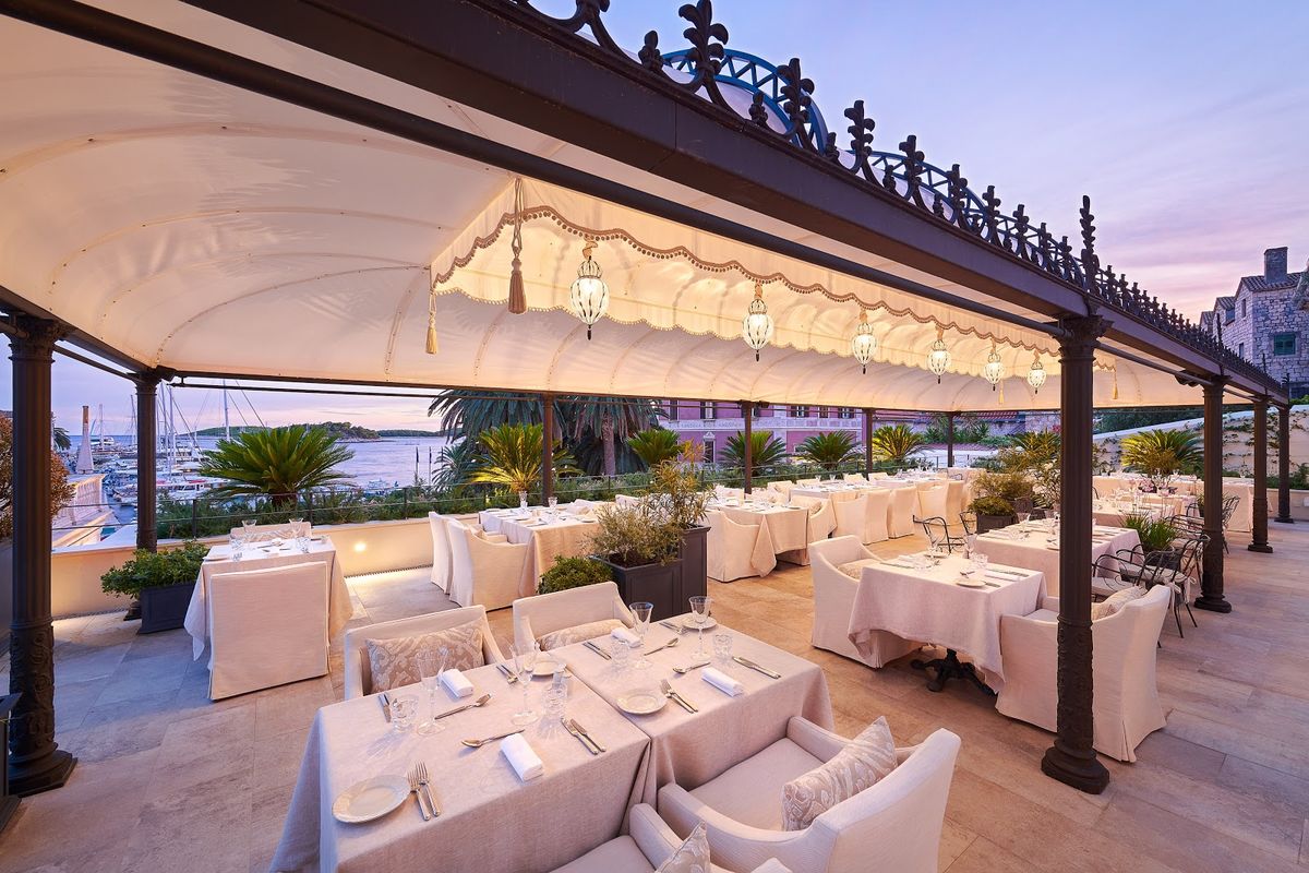 Amfora Hvar Grand Beach Resort — luxury beach resort with 318 rooms on Hvar Town outskirts with seven pools