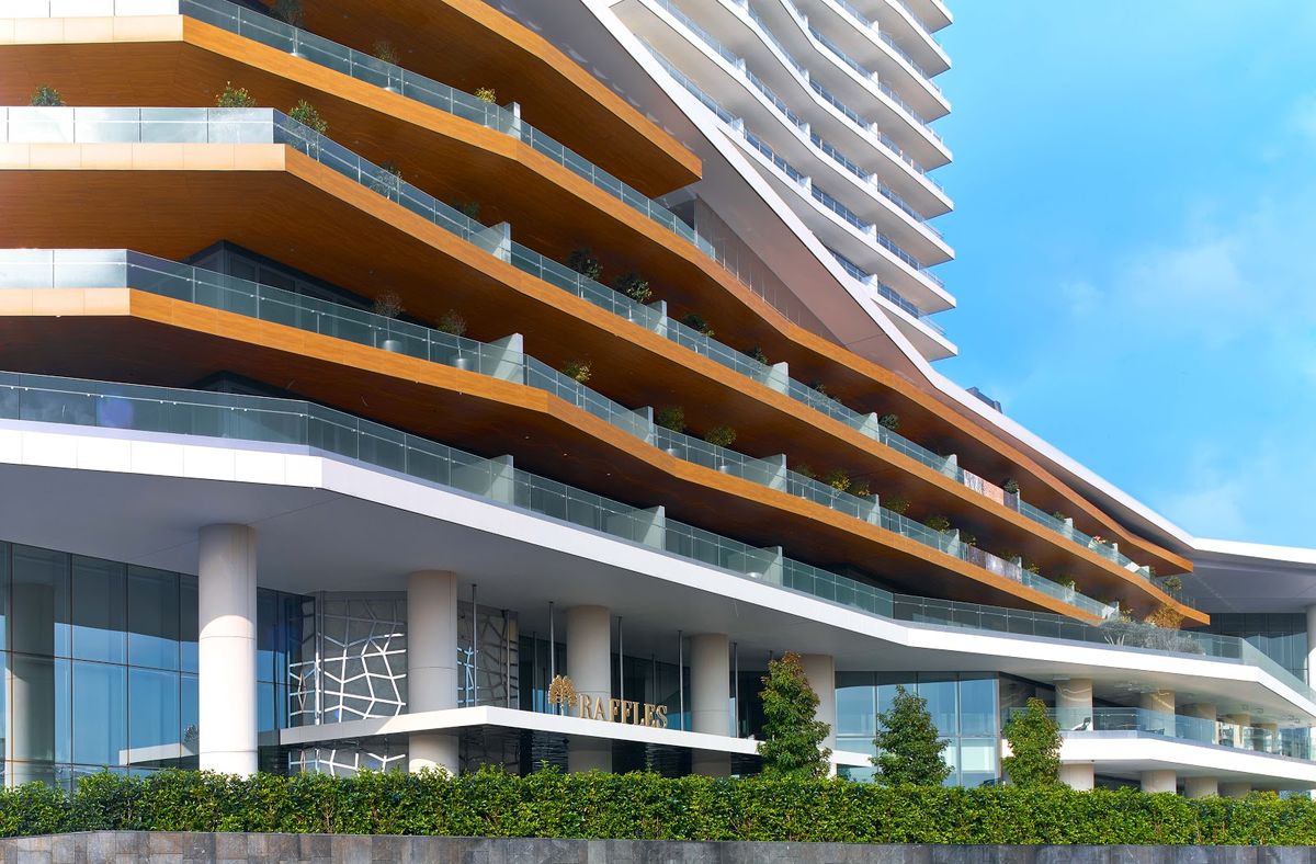 Raffles Istanbul — 181-room Raffles flagship at Zorlu Center in Beşiktaş, opened 2014, Bosphorus and Princes' Islands view
