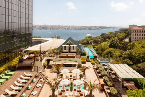 The Ritz-Carlton Istanbul — 30-storey tower at Süzer Plaza Elmadağ above Dolmabahçe Palace and the Bosphorus