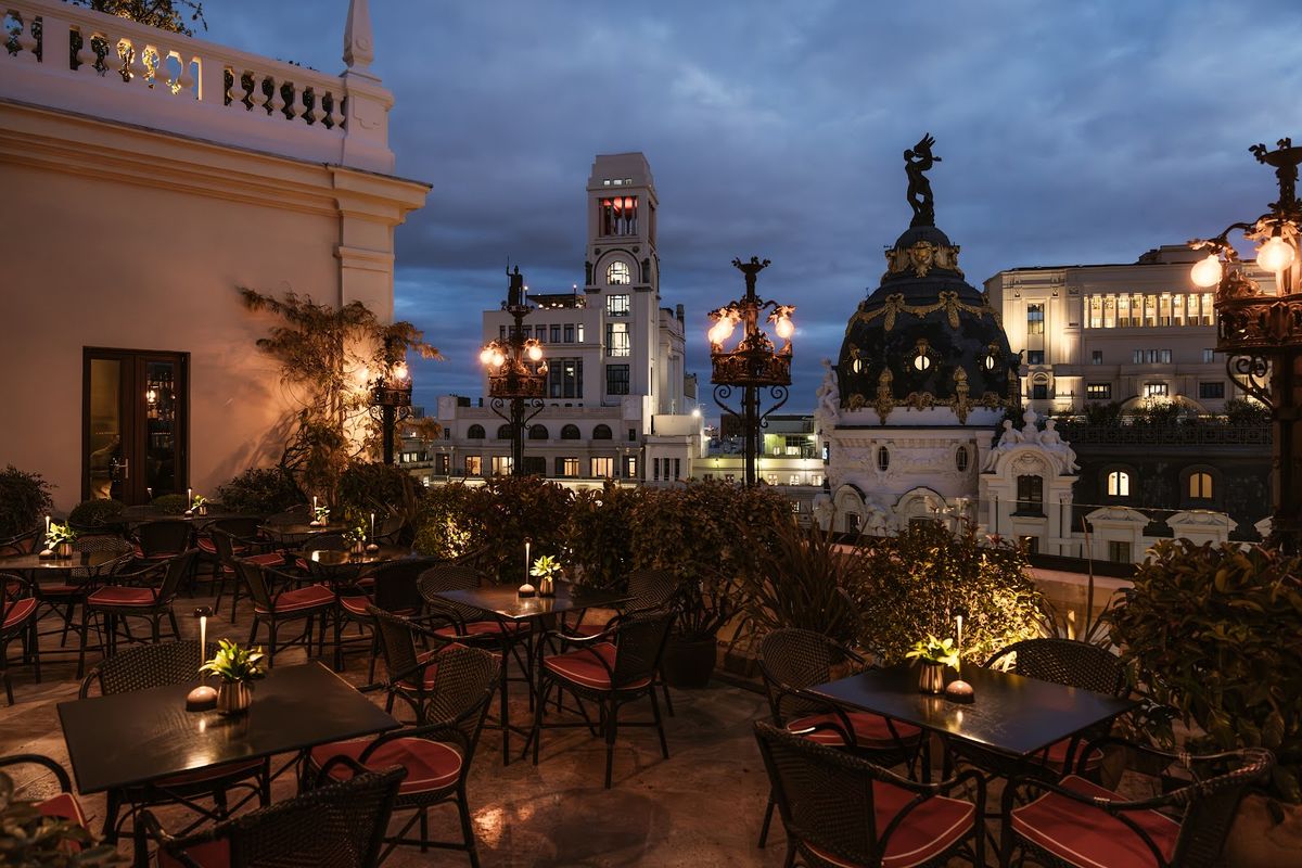 The Principal Madrid — boutique 5-star on Gran Vía with rooftop terrace overlooking the Metropolis Building