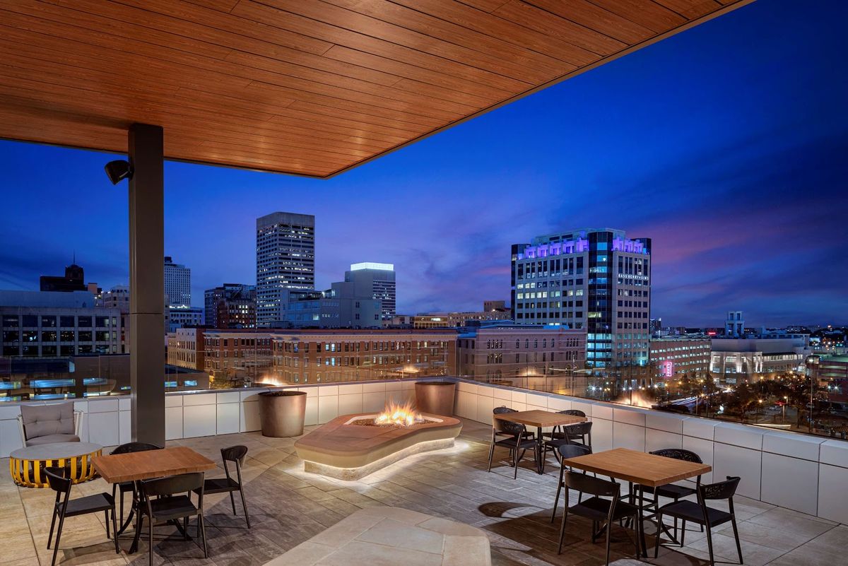 Madison Hotel Memphis — boutique hotel with rooftop terrace overlooking the Mississippi River and downtown Memphis