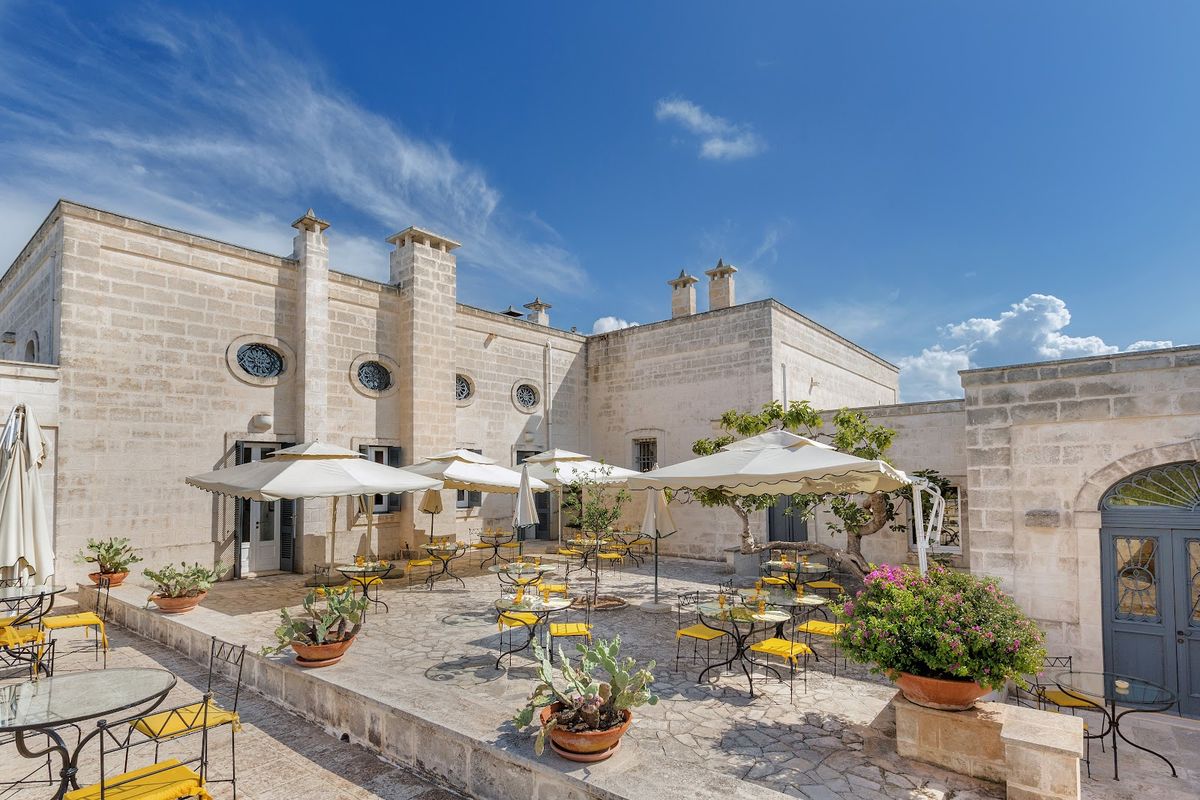 Masseria Le Carrube Ostuni Puglia — boutique 23 suite restored masseria with cooking school and organic farm in Itria Valley