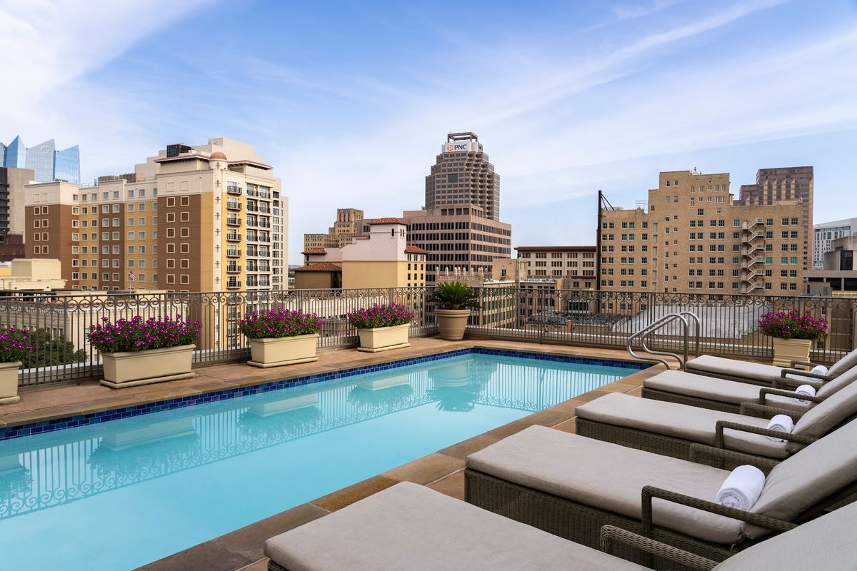 The Westin Riverwalk San Antonio — twelve-story hotel along a quiet bend of the river