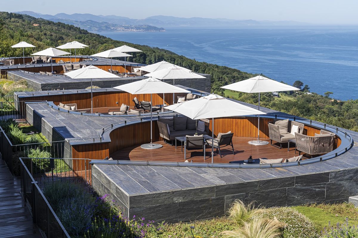 San Sebastián Spain — La Concha Bay with crescent-shaped beach, Basque Country gastronomy capital, Donostia