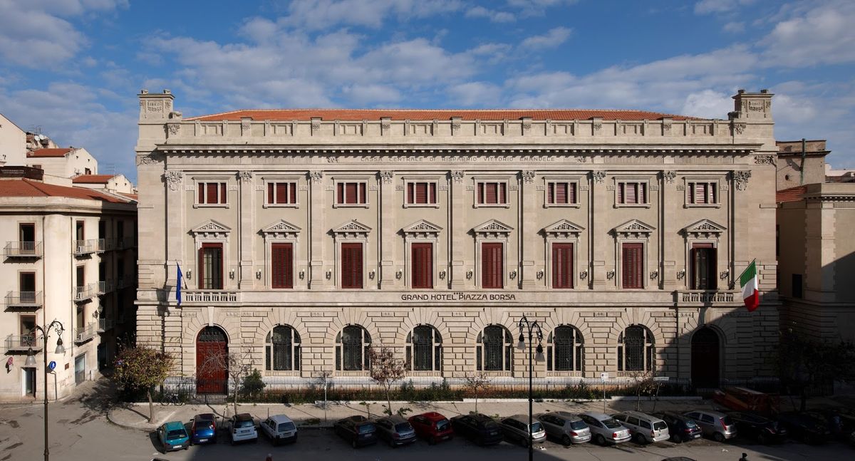 Mondello Palace Hotel — historic seaside hotel on the Mondello beach near Palermo with art nouveau pavilion