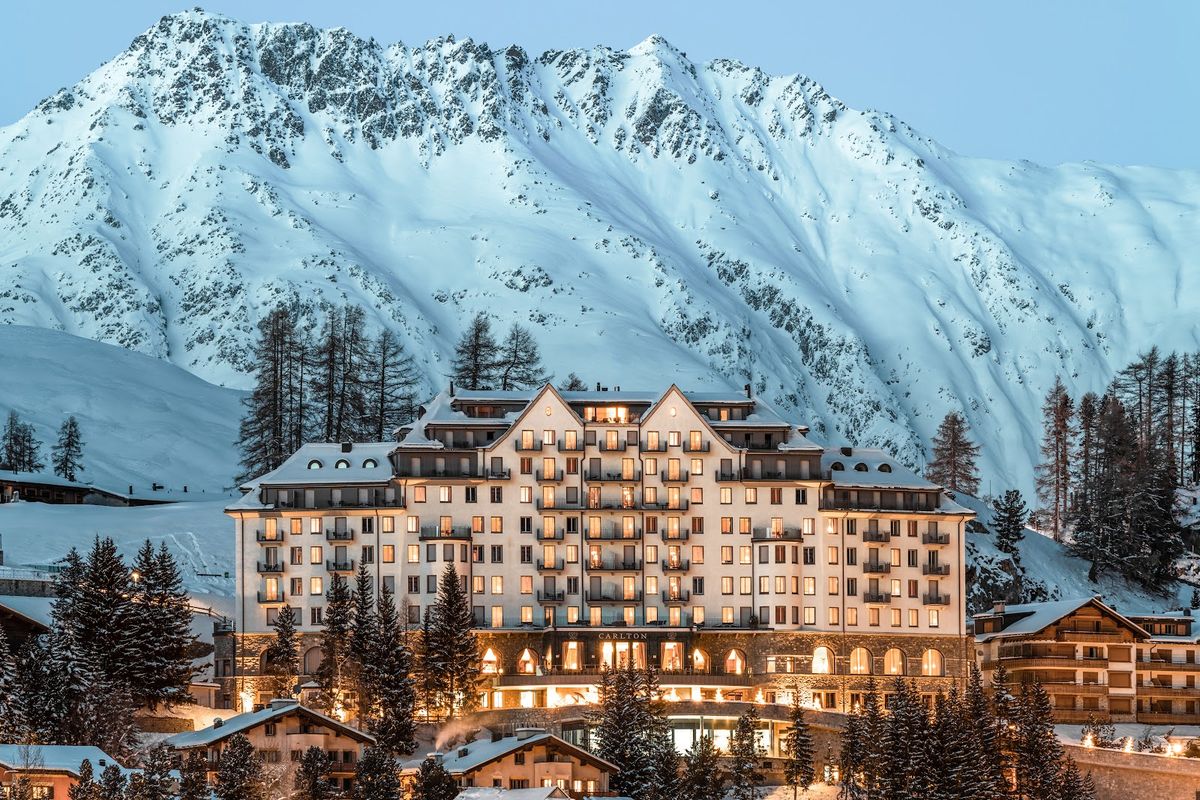 Kulm Hotel St. Moritz — historic 1856 luxury hotel with 173 rooms first electric light building in Switzerland