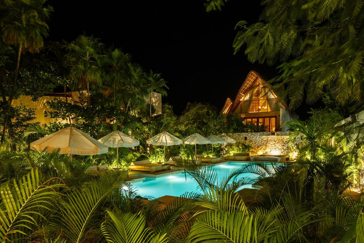 Sanará Tulum — wellness luxury beach hotel with 19 rooms and full plant-based kitchen on Tulum beach road